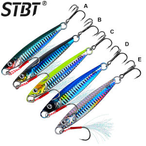 Saltwater Fishing Lures - Metal Jigging Spoons Double Hook Artificial Bait for Vertical Jigging & Boat Fishing