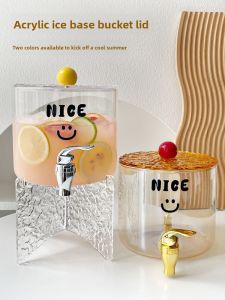 Luxury Glass Cold Water Pot with Tap for Fruit Tea And Beverages Party Cocktail Barrel High Temperature Resistant Water Bottle