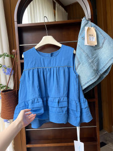 AMILUCK | Slimming Cotton Linen Vest Small Fragrance Style Womens Sleeveless Round Neck Top Hollow Out Commute Style Single Piece