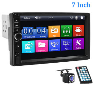 HIPPCRON 7” 1DIN Carplay Android Auto 12V Car Radio MP5 Multimedia Player FM Receiver ISO Power Aux Input USB BT5.1 Mirror Link
