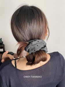 คลิปยืดผมลายจุดขนาดใหญ่สไตล์เกาหลี สำหรับผู้หญิง คลิปยืดผมทรงหัวเข็มขัดสำหรับผู้หญิง ยืดหยุ่นสูง สไตล์ลำลอง สัมผัสหรูหรา