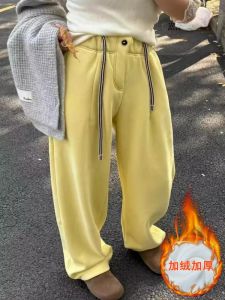 Thickened Fleece Wide Leg Sports Pants Womens Autumn Winter Loose Slimming Casual Trousers Banana Straight Loose Leg Pants