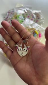 2Pcs/set Brand New Cute Rabbit Pendant Chain Best Friends Necklace BFF Friendship Jewelry Gift for Girls
