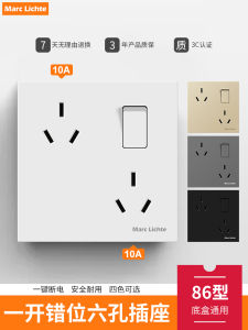 Đầu Nối Điện Mặt Sau 86 Loại Lắp Âm Tường 1 Pha 6 Lỗ 10A Hai Ba Chốt Góc 3 Mắt Ba Ba Ổ Cắm Có Công Tắc Bảng Nguồn
