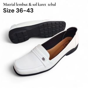 D&f A07 Sepatu Pantofel Preawat Sepatu Putih Akbid