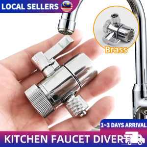 Premium Brass Kitchen Faucet Diverter Valve | 6.5mm/9.5mm RO Water Filter Tube Adapter | Rust-Proof Tap Splitter Connector