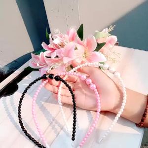 Bando Bandana Scrunchie Scrunchy Mutiara Rambut Ikat Premium Wanita Cewek Korea Korean Style Anak Dewasa Mutiara Berry Pearl Headband Hairband