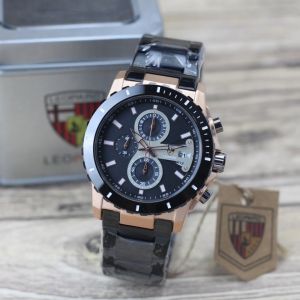 Jam tangan Pria Leopard 8825MC tali rantai sport analog tanggal chronograp aktif original