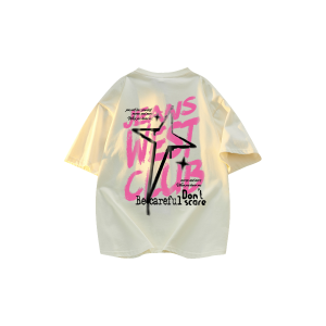 Áo Thun Cotton Tay Ngắn in Chữ Phong Cách Mỹ Mùa Hè Thường Ngày Thoáng Khí Dáng Rộng Thoải Mái Cho Thanh Thiếu Niên