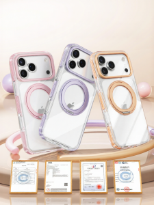 Ambrosi | Transparent Anti-drop Full-wrap Magnetic Stand for iPhone 17 Pro Max