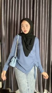 VALEN BLOUSE KNIT TOP / BLOUSE SERUT TALI SAMPING kiri kanan rib knit lembut adem