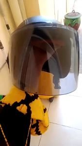 Helm Bogo Anak Retro Kulit Sintetis Lucu Untuk Usia 2 3 4 5 6 Tahun Biru Hitam