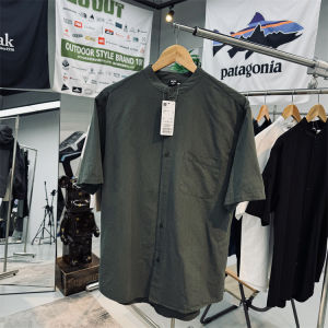 Áo Sơ Mi Nam Mùa Hè Rộng Rãi Fit Cotton Vải Bông Vải Lanh Áo Sơ Mi Ngắn Tay Cổ Đứngne3> Mặc Ngoài Trời Thoáng Khí Thấm Hút Ẩm