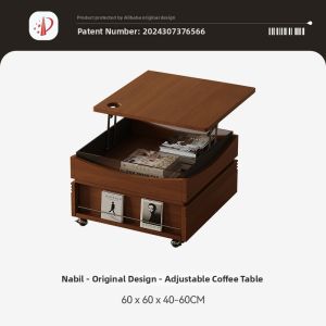 Tide leader | Vintage Style Portable Lift Table Cherry Wood