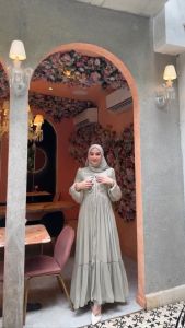 TERBARU BEST SELLER RINAYAH DRESS BAHAN SHIMMER GAMIS LEBARAN BRIDESMAID MUSLIM LENGAN PANJANG BUSUI COD