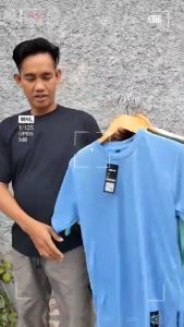 kaos polos blue denim plain tshirt pria / kaos basic cowok dewasa / kaos daleman laki laki