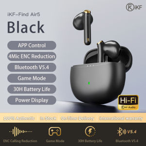 iKF Find Air5 Bluetooth Earbuds Khử tiếng ồn không dây HiFi Sound Máy chủ kép Bluetooth V5.330 Giờ tập thể dục và thời gian chơi liên tục Tai nghe in-Ear ở chế độ chờ cực dài