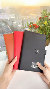 Portable Bill Folder Deposit Receipt Storage Book Leather Magnetic Buckle For Finance Supplies