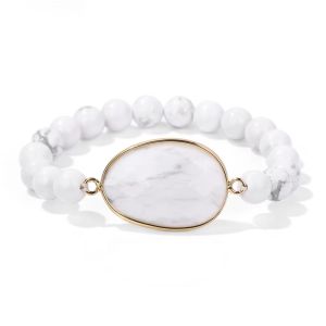 Irregular Slice Stone Charm Bracelet Natural Lapis Lazuli Amethysts Stone Bead Bracelet Healing Stretch Bangle Jewelry Gift