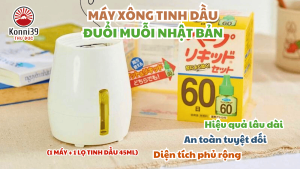 MÁY XÔNG TINH DẦU ĐUỔI MUỖI NHẬT BẢN (1 MÁY + 1 LỌ TINH DẦU KÈM THEO) - HOẠT ĐỘNG THEO CƠ CHẾ ION KHÔNG MÙI AN TOÀN CHO MẸ BẦU VÀ TRẺ NHỎ