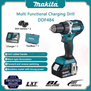 【Original facturer/Warranty 1 years】Makita DDF484 pistol drill rechargeable brushless lithium battery electric drill multi-function electric screwdriver 18V electric drill