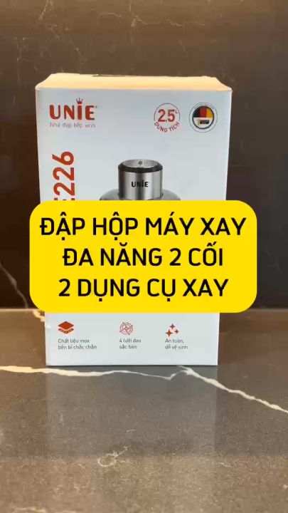 Máy xay thịt 2 cối Unie UE226 máy xay đa năng công suất 300W, dung tích cối 2.5L, chất liệu inox 304 cao cấp, động cơ bền bỉ, tự động ngắt khi quá tải, lưỡi dao xay thịt 2 tầng sắc bén -  bảo hành 12  tháng