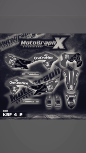 Striping Variasi Terbaru Stiker Motor  KLX  Motif Skull KBF 4 PREMIUM
