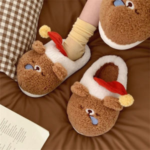 Đế EVA Dày 15-35cm Giày Lười Vải Áo Mềm Đồ Đi Home Của Chồng Và Chồng Thời Trang Thu Đông Giày Lười Gấu Tối Giày Đi Nhà Chất Liệu Thấm Hút