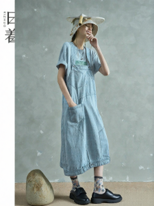 2026 New Summer Style Elegant Cotton Denim Dress