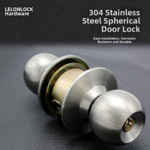 QIUZHISE | 304 Stainless Steel Spherical Lock Easy-to-Install Minimalist Door Lock