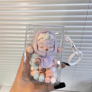 【Clearance Sale】New labubu case bag Transparent PVC Keychain Hook with Doll Display Case for Phone Bag Decoration Doll not included