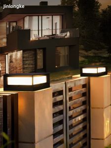 Solar Outdoor Column Head Lights Waterproof Yard Gate Post Lights Wall Top Garden Lights LED Villa Courtyard Column Lights