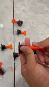 Monqiqi ชุดปรับระดับกระเบื้อง 100 ชิ้น เสร็จไว ตัวช่วยปูกระเบื้อง (เข็มถอดได้) ใช้ได้หลายครั้ง