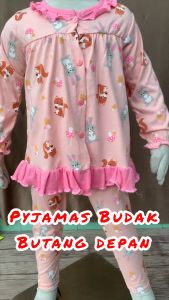 BAJU TIDUR BUTANG BUDAK PEREMPUAN SIZE 2-8 GIRL LEGGINGS SET BAJU BUDAK PEREMPUAN LENGAN PANJANG PYJAMA BUDAK COTTON
