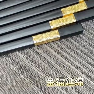 Bộ 10 đôi đũa nhựa khảm hợp kim mạ vàng cao cấp