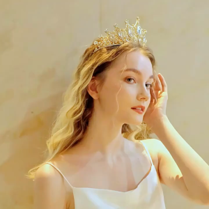 YADORNOS Putri Pengantin Mahkota Berlian Imitasi Headwear Berkilau Rhinestones Rambut Tiara yang Dapat Disesuaikan untuk Masquerade Ball Perjamuan Cosplay