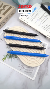 1 PAK (6 PCS) GEL PEN GP 424 SEMI NEEDLE TIP 0.5MM TRIANGULAR GRIP BOLPEN BALLPOINT JOYKO