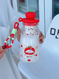 Bình nước cute Bình nước học sinh Bình nước có ống hút Bình nước mini dễ thương Bình nước mang đi học