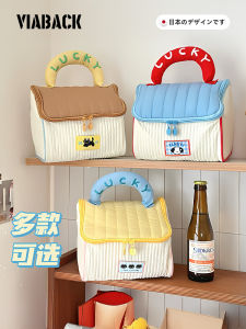 Dopamine Boosting Portable Makeup Bag Large Capacity Travel Handheld Womens Wash Bag Colorful Cartoon Polyester Storage Organizer