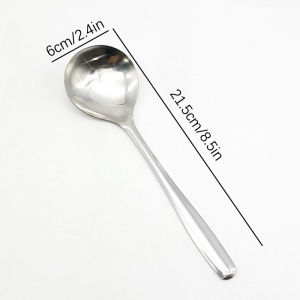 Korean Style Stainless Steel Soup Spoon Large Long Handled for Drinking Soup Congee Restaurant Hotpot Use