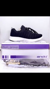 FIURI - Ando - SAGA 33-40 HITAM PUTIH - Sepatu Kets Wanita - Sepatu Sneakers Wanita - Sepatu Olahraga Sport Casual Wanita - Sepatu Jogging Lari Fitness Gym Senam Wanita - Sepatu Anak Perempuan Cewek - Sepatu Sekolah Bertali SD SMP SMA