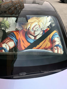 Dragon Ball Goku Super Saiyan Two-Dimensional Personality Car Sunshade Windshield Glass Pain Car Sticker Auto Accessories