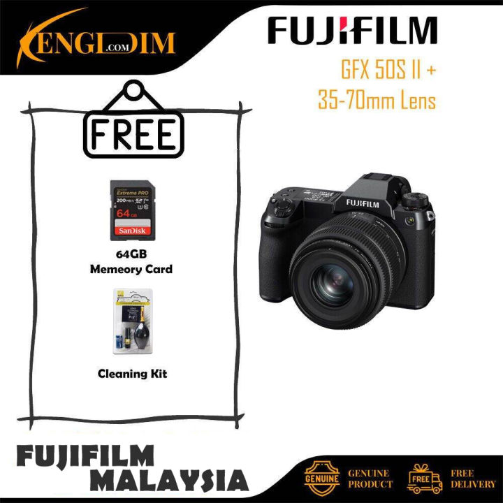 FUJIFILM GFX 50S II Medium Format Mirrorless Camera with GF 35