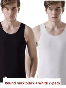 Pure Cotton Modal Mens Fitness Tank Top Shirt Inner Sport Wide Shoulder Autumn Winter Base Layer Sweatshirt Standard Fit Youth