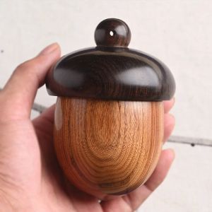 Wooden Large Acorn Ornament Wooden Storage Box Aromatherapy Container DIY Key Chain Pendant Accessories Car Decoration Pendant