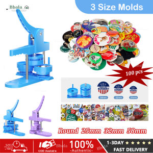 Saiz yang berbeza 253258mm acuan DIY lencana Pin pembuat Kit Mesin dengan bahu 400pcs/Pic/Circle Cutter/buku Magic