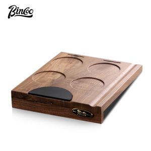 BINCOO แผ่นเติมมือจับที่อัดกาแฟวอลนัทที่วางสบู่อเนกประสงค์