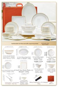TAOYI | Luxury High Aesthetic Ceramic Bone China Tableware Set Home Use Gift For Moving