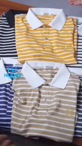 Áo Polo kẻ ngang logo thêu lịch lãm sang trọng - HiLiKhoiStore
