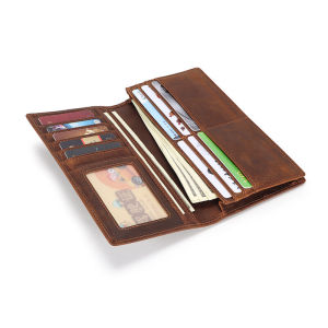 Smart King New Long Wallet Purse For Men Genuine Cow Leather Retro Casual Clutch Bag Large Capacity Card Holder